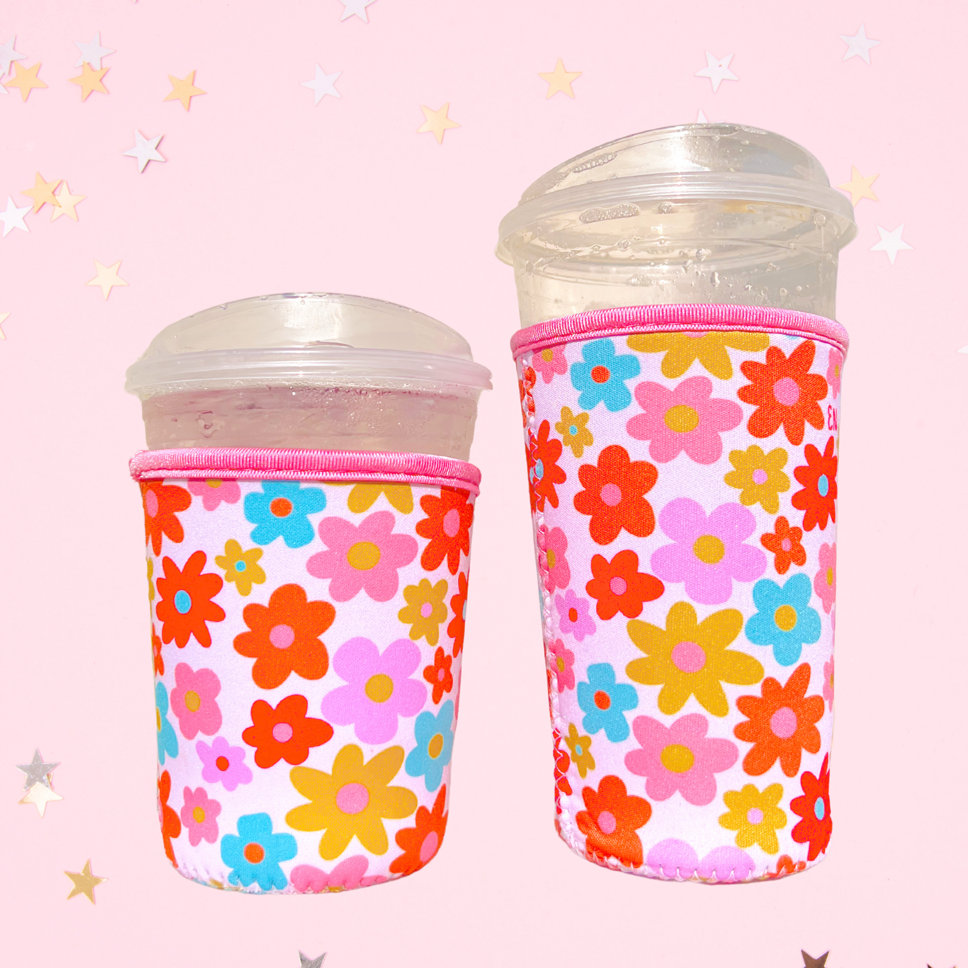 Cutie Cup Cover - Retro Florals - Iced Drink Sleeve: Large 24oz