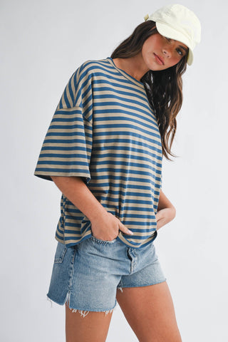 Sugar Stripe Tee: Pink