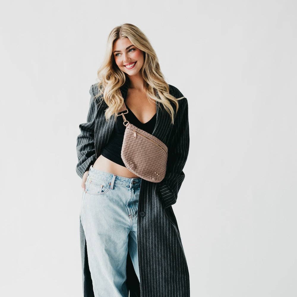 Suede Westlyn Woven Bum Bag: Suede Primrose