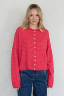 Piper Cardigan Mini Striped cherry
