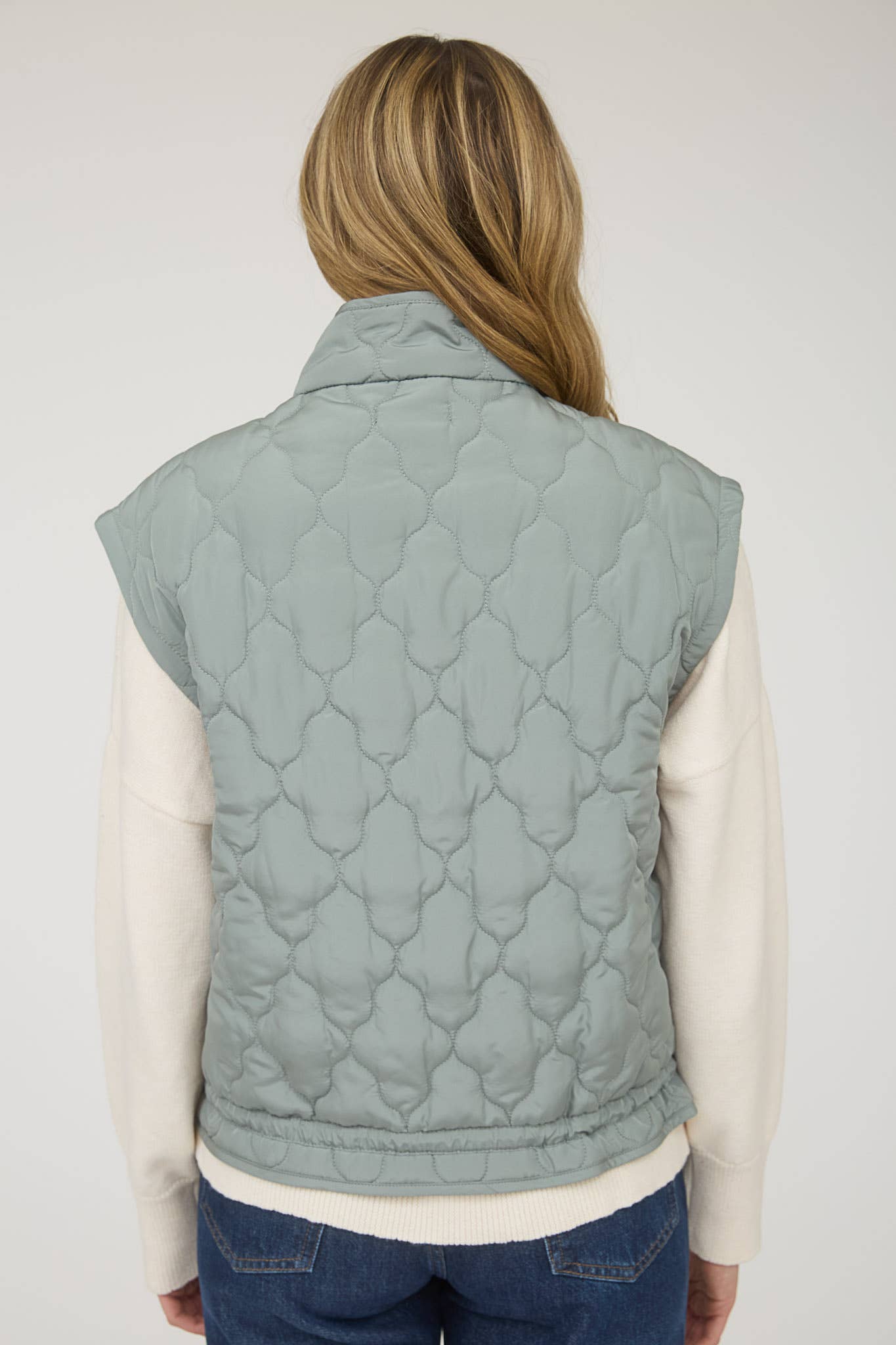 Charm Quilted Vest Dusty Sage