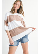 Polly Color Block Top Mocha
