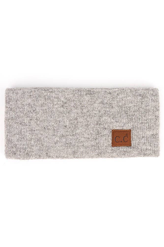 C.C Heather Knit Plain Head Wrap: Cacao