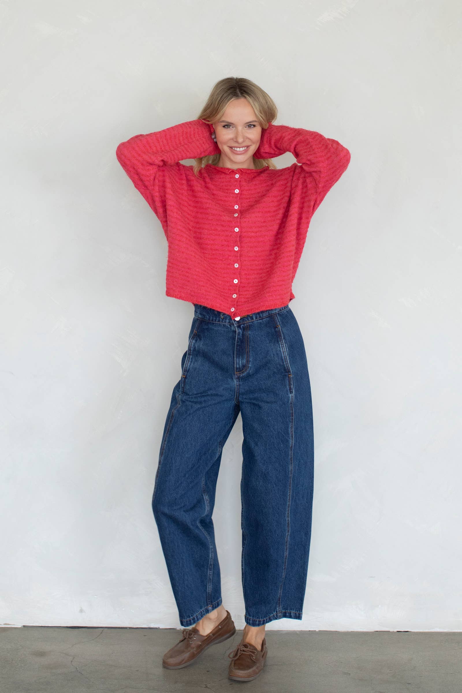 Piper Cardigan Mini Striped cherry