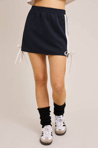 Varsity Bow Mini Skirt