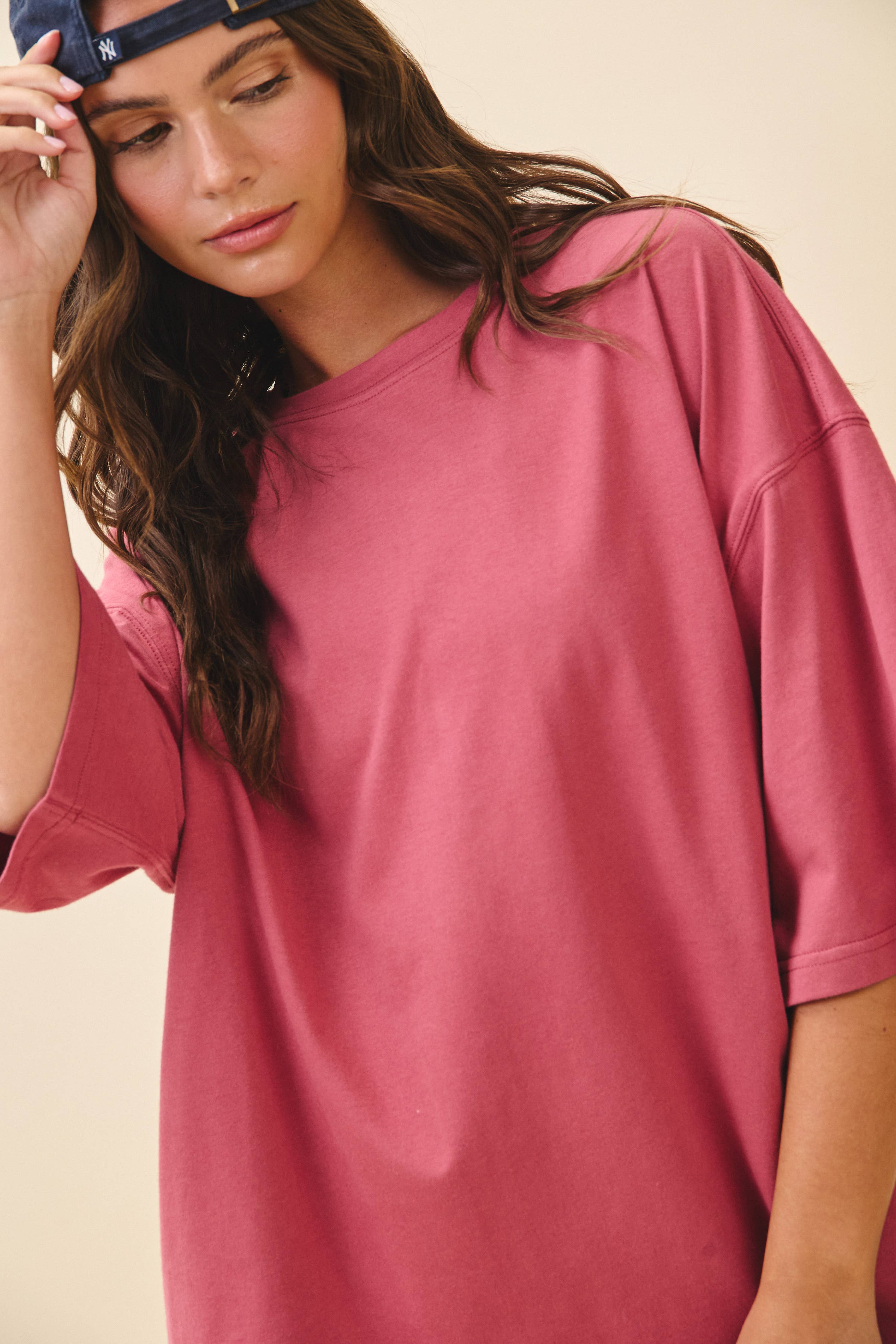 Oversized Everyday Cotton Tee Merlot