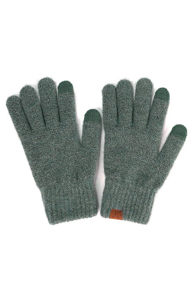 C.C Heather Knit Plain Gloves: Cacao