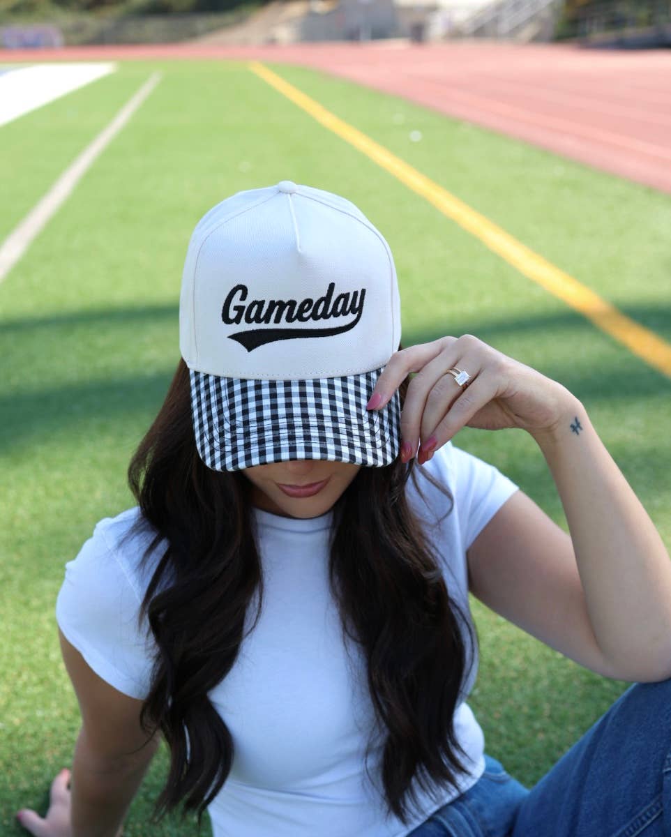 Gameday Gingham print hat 