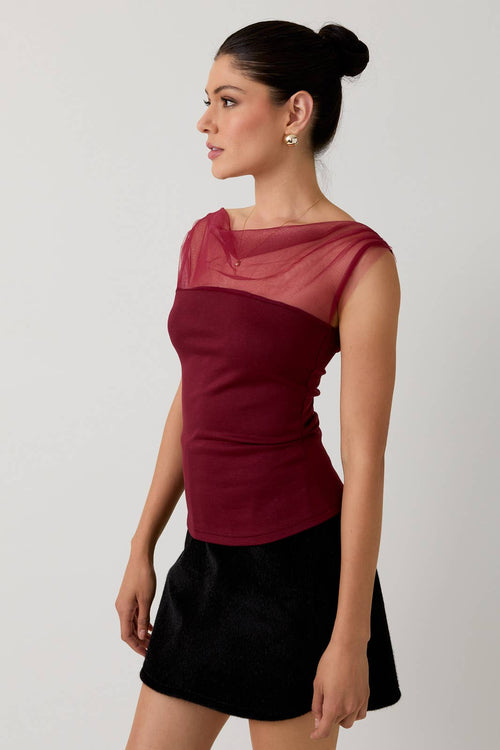 Winter Romance Top Burgundy
