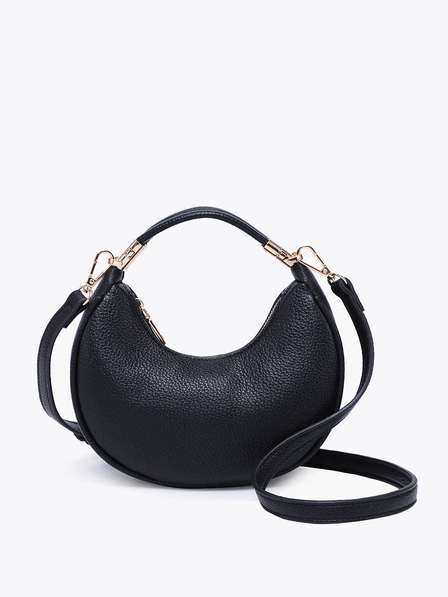 Baylee Half-Moon Crossbody: Black