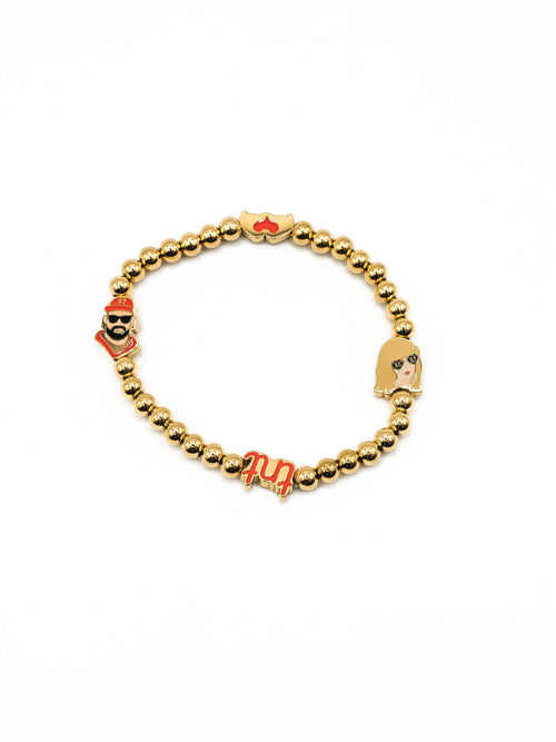 Kansas City Gold Beaded Bracelet- Love Story