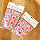 Coffee Cup Cover - Checkered Floral - Iced Drink Sleeve: Large 24oz