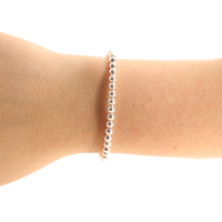 4MM Silver Beaded Bracelet: Standard 6.75 inch