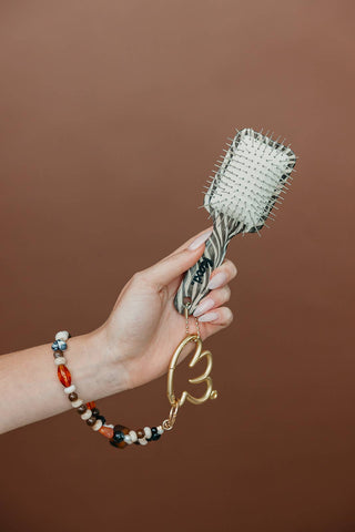 KAXI Mini Scalp to Ends Brush — Travel-Size Brush  Zebra