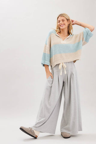 Blue Ribbon | Striped V-Neck Sweater