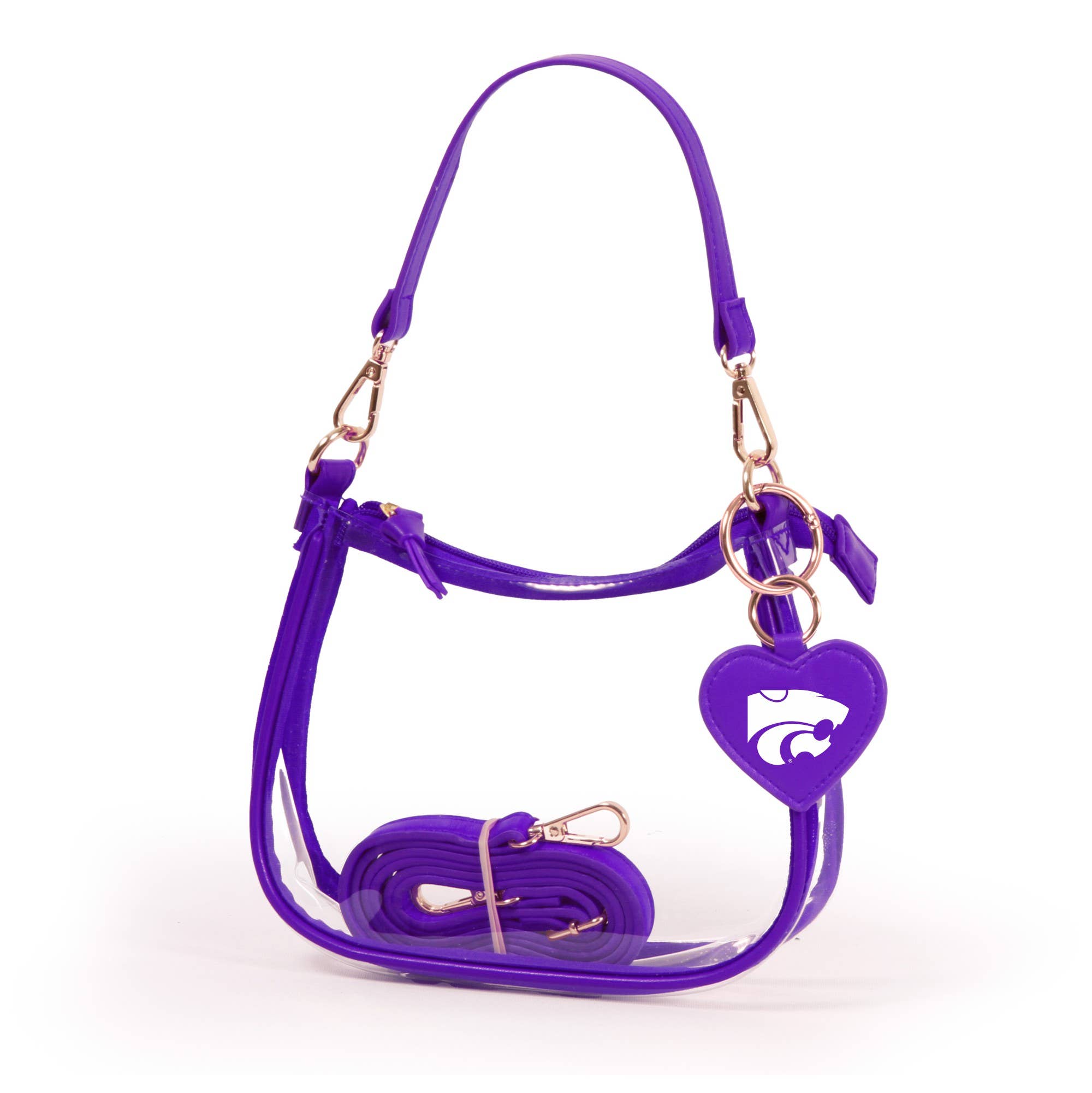 Kansas State Wildcats Clear Clara Purse with Heart Charm