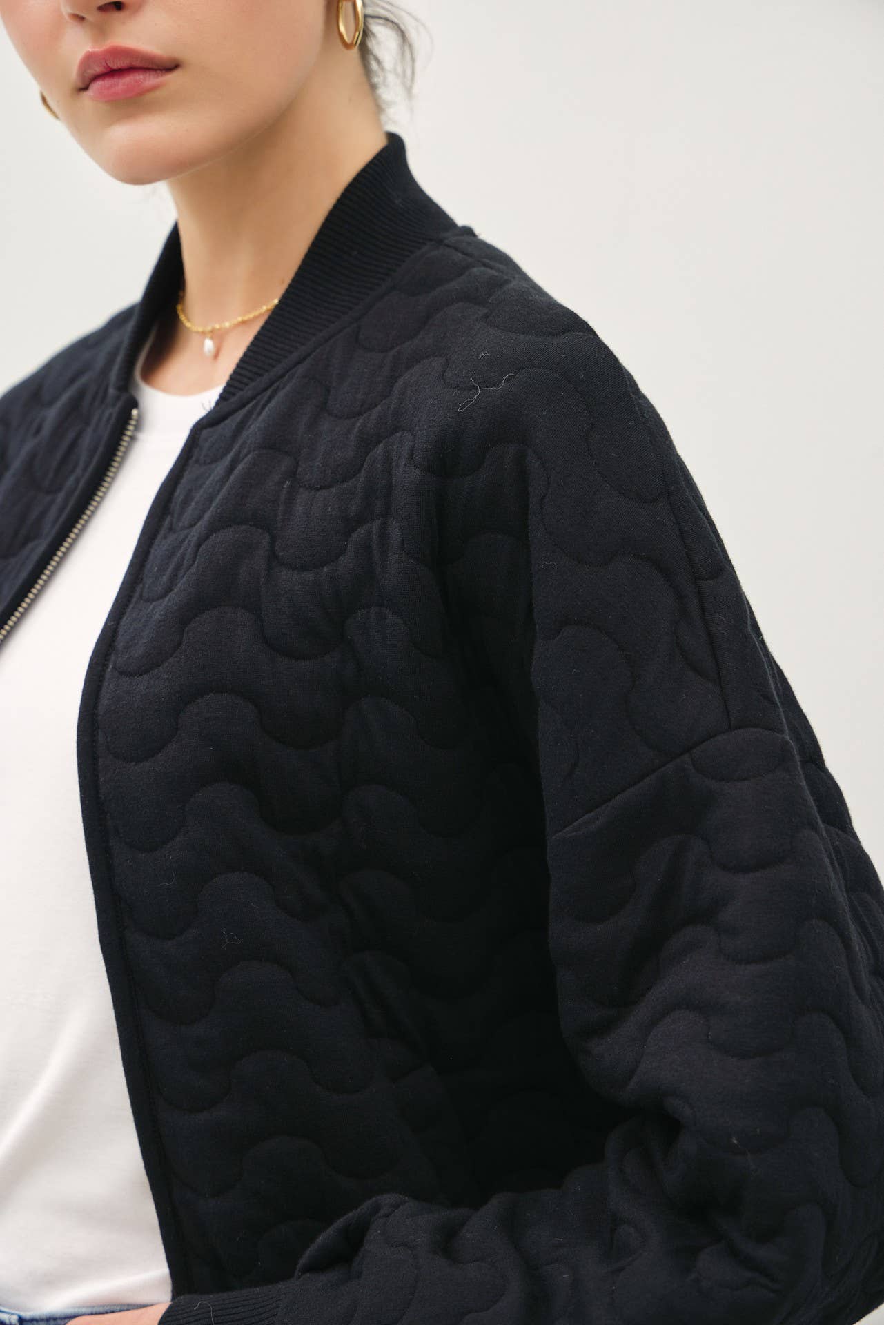 Quilted Bomber Olive