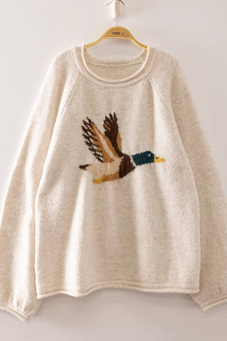 Mallard in Flight Sweater in Oatmeal