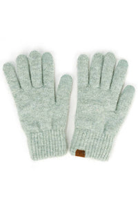 C.C Heather Knit Plain Gloves: Black