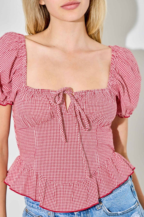 Gilded Gingham Top