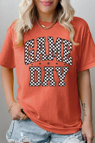Checkered Game Day Graphic Heavy Cotton Tee Black