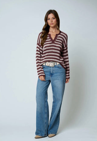 Willow Woven Sweater Burgundy