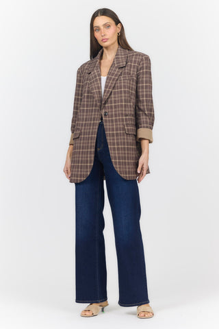 Dear John Spencer oversized plaid blazer in Cambridge Check - side