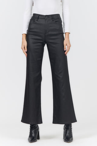 Dear John Fiona high rise wide leg pant in black, front view