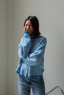 Piper Cardigan - Mini Striped Blue