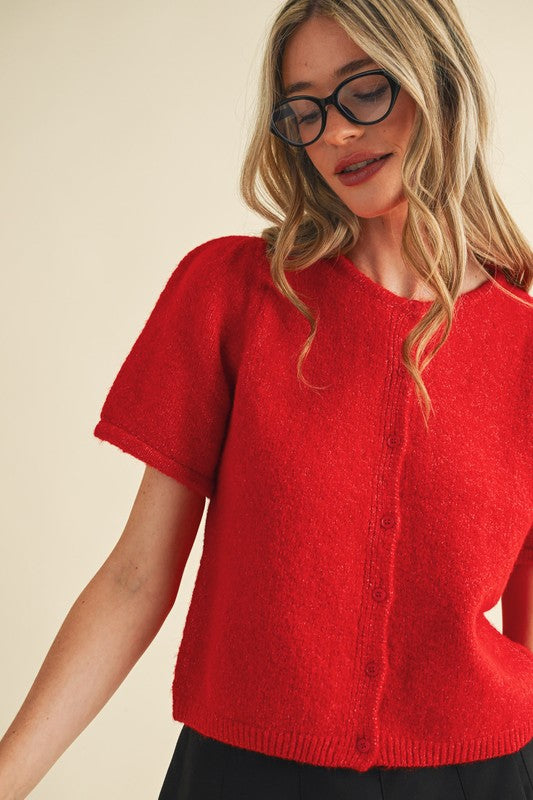Sweet Talk Cardigan Red