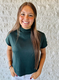 Magnolia Mock Neck Hunter Green