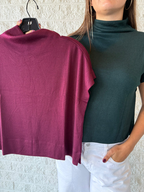 Magnolia Mock Neck Ruby