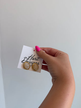 Hart Design | Cream & Gold Stud