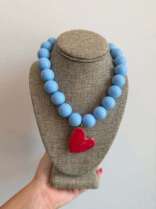 Hart Designs | Blue with Red Heart