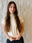 Magnolia Dot Mock Neck Top - Sugar Co.Top