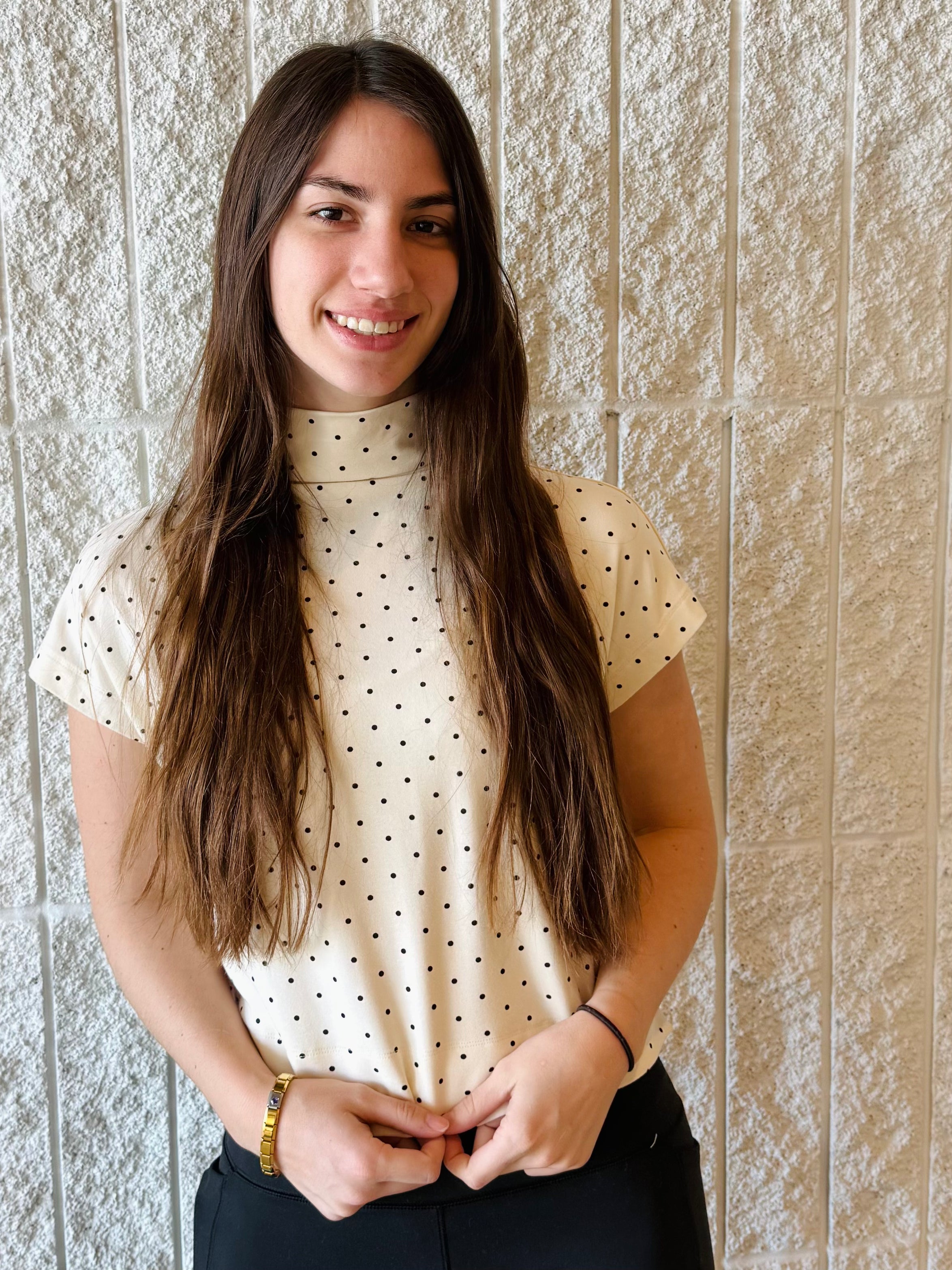 Magnolia Dot Mock Neck Top