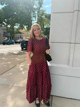 Sweetheart Season | Polka Dot Maxi Dress
