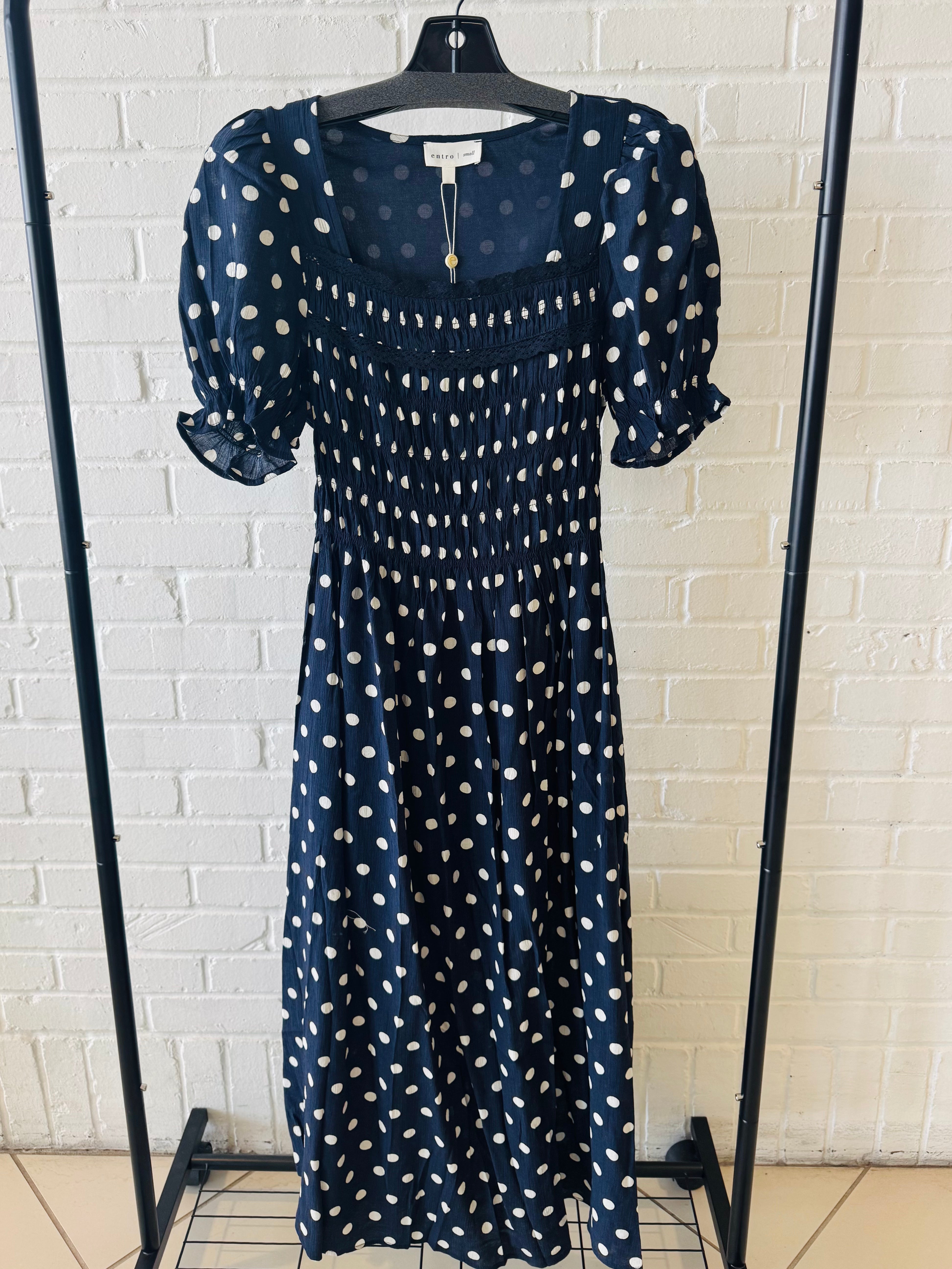 Navy Polka Dot Dress
