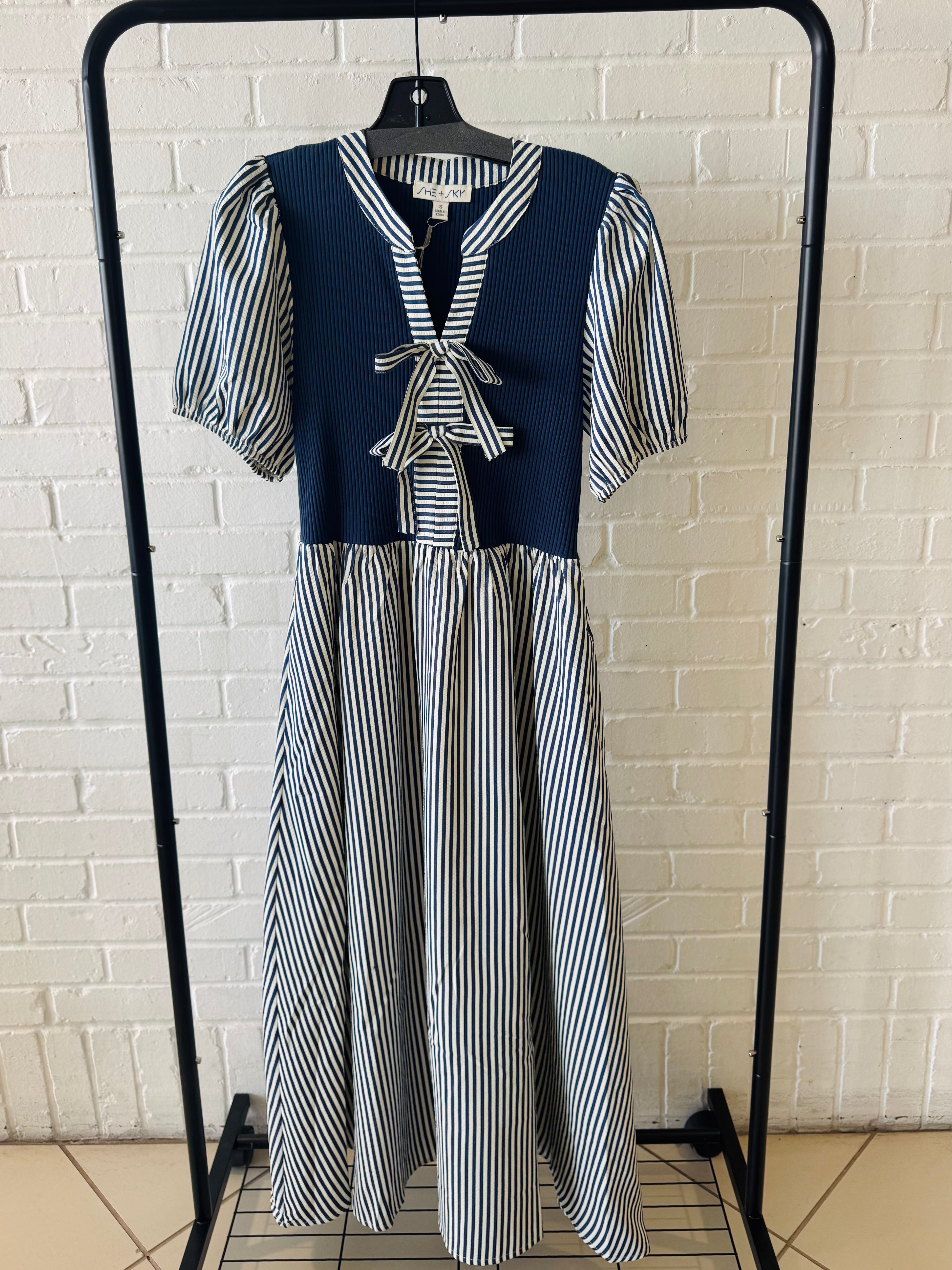 Mixed Media Dress Navy