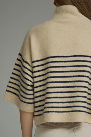 Harper Striped Mock Neck Knit Top