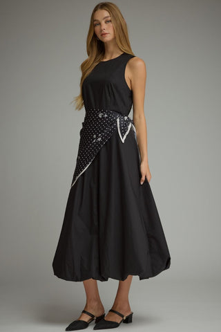 Monroe Scarf Overlay Midi Dress