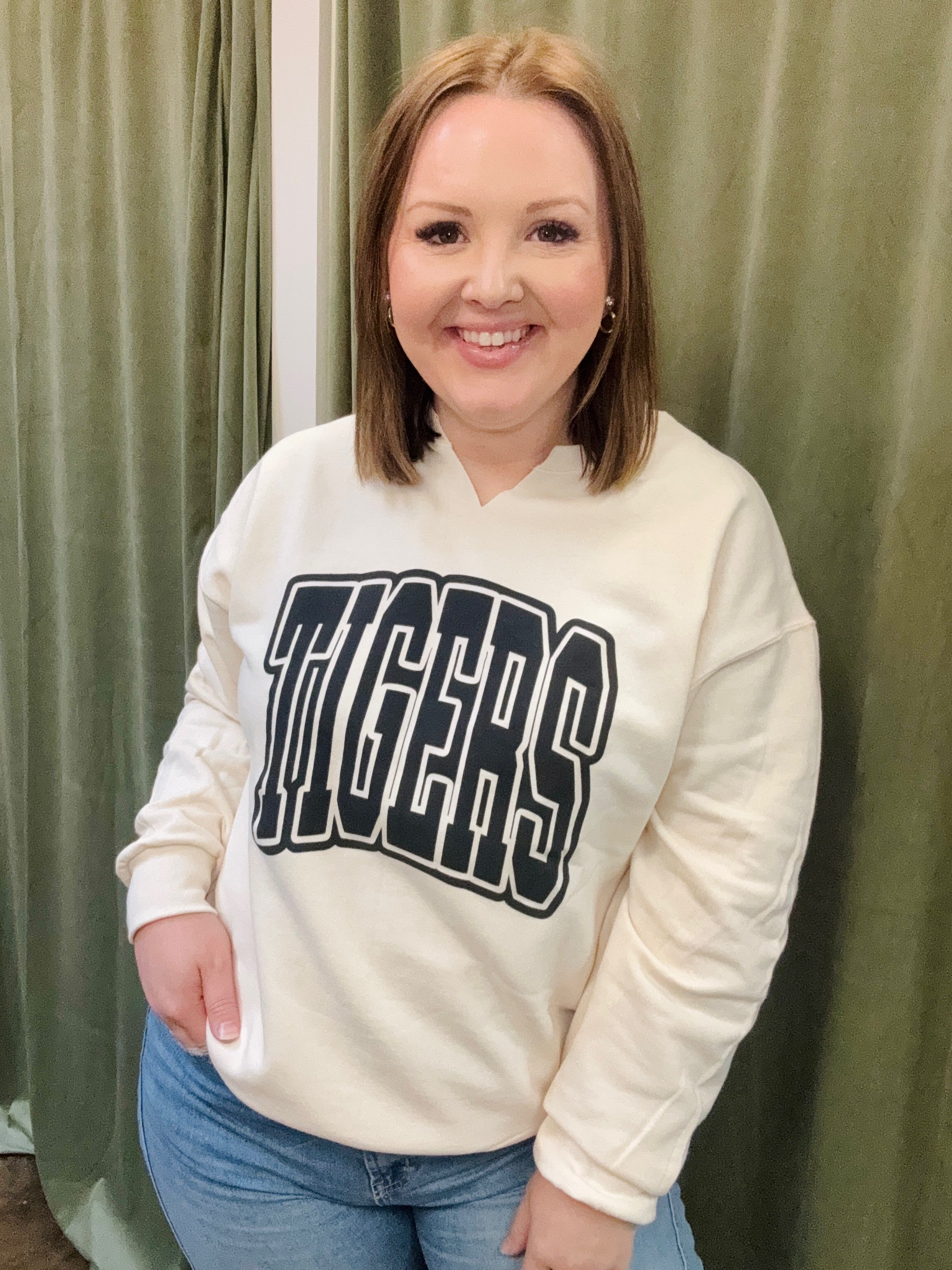 Tigers Varsity Sweatshirt: Sweet Cream