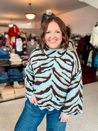 Juniper Zebra Collared Sweater