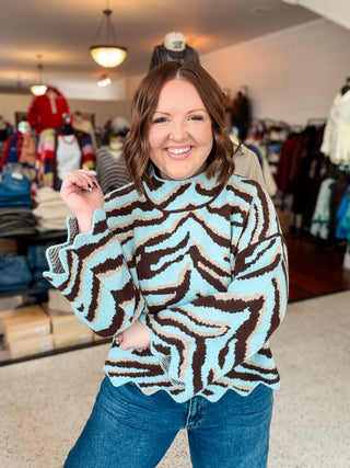 Juniper Zebra Collared Sweater