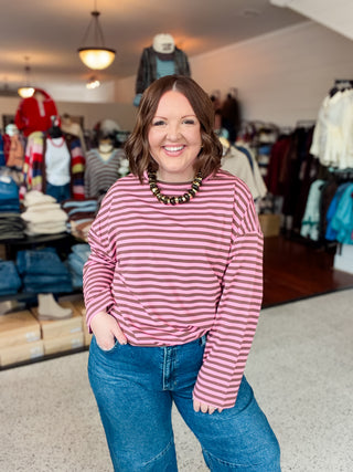 Sugar Rush Stripe Long Sleeve Pink