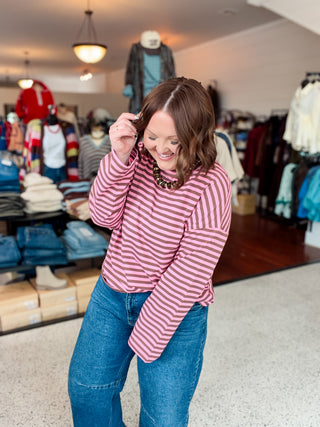 Sugar Rush Stripe Long Sleeve Pink