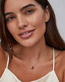 Basketball Gold Short Pendant Necklace in Orange Goldstone