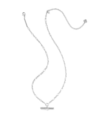 Kendra Scott Bree Metal T Bar Short Pendant Necklace in Silver