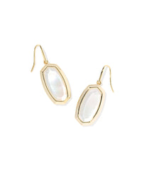 Dani Bezel Gold Drop Earrings  GOLD IVORY MOTHER OF PEARL