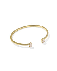 Emilie Gold Cuff Bracelet in Iridescent Drusy